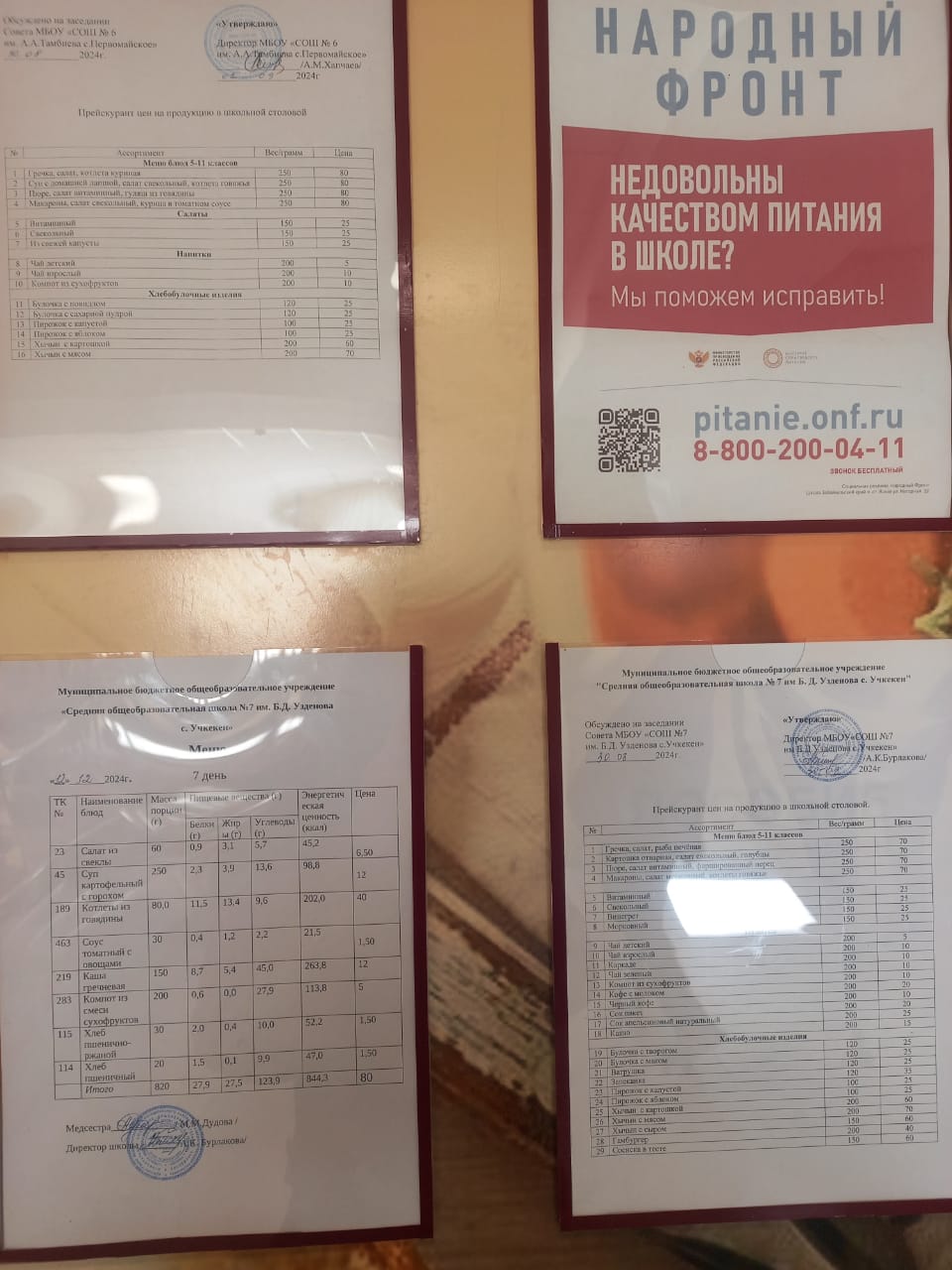 Меню за 21 январь 2025 года.