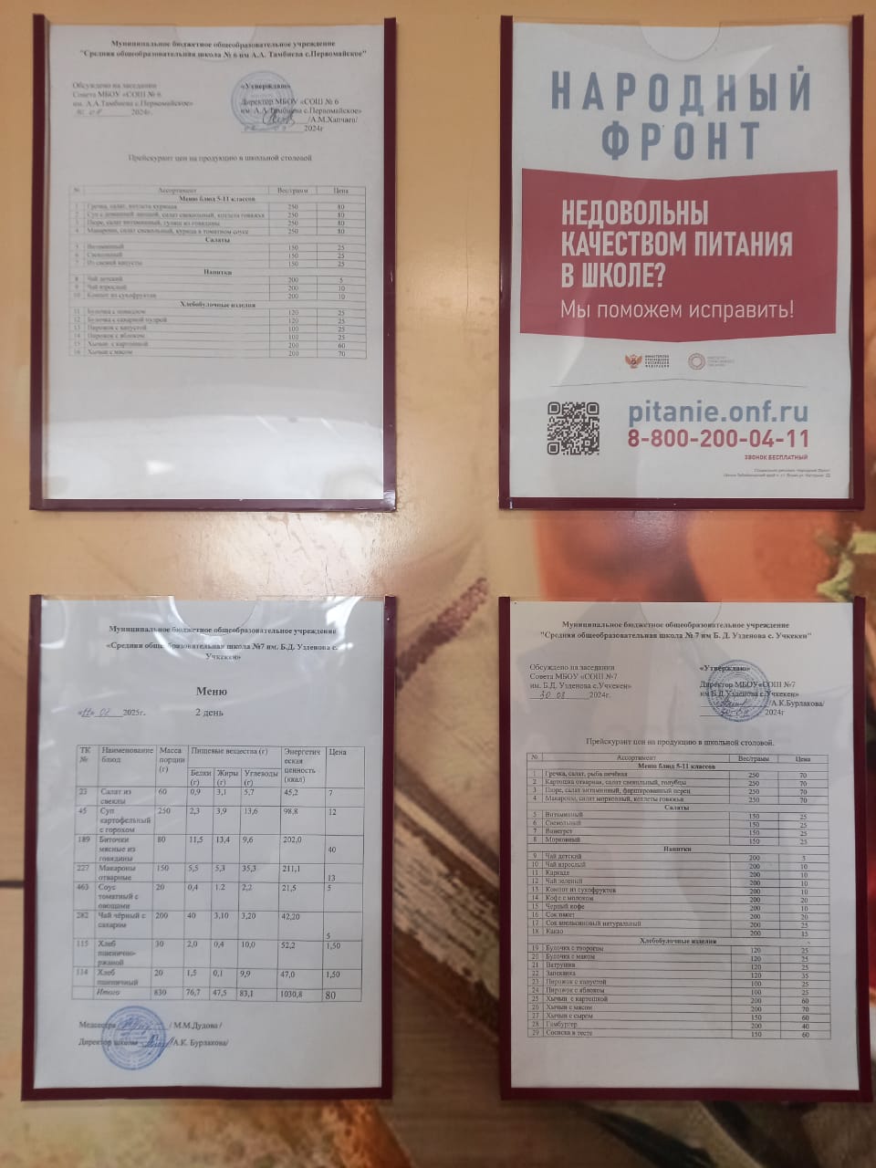 Меню за 10 февраль 2025 года.